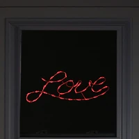 Northlight 17in Lighted Red Love Script Window Silhouette Decoration Valentines Day Yard Art