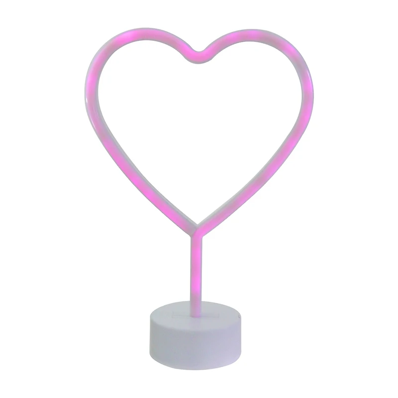 Northlight 11.5in Pink Heart Led Neon Style Lighted Valentines Day Tabletop Decor