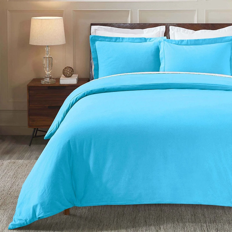 SUPERIOR® Solid Cotton Heavyweight Warm Reversible Duvet Cover