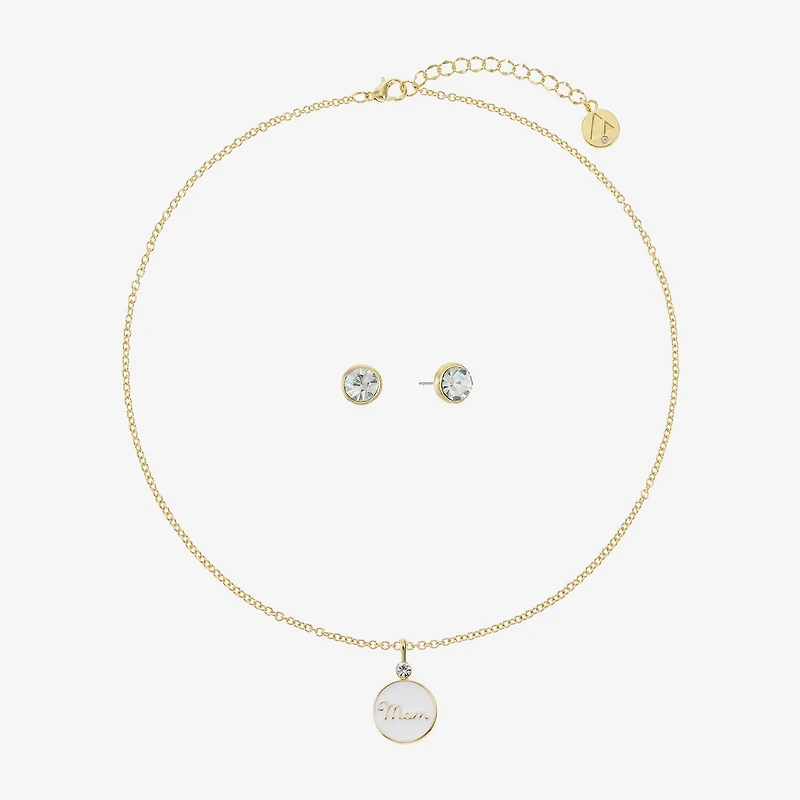 Liz Claiborne Mom Pendant Necklace And Stud Earring Womens 2-pc. Jewelry Set
