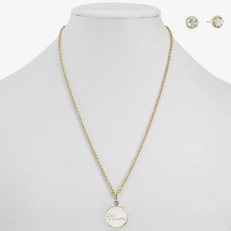 Liz Claiborne Mom Pendant Necklace And Stud Earring Womens 2-pc. Jewelry Set