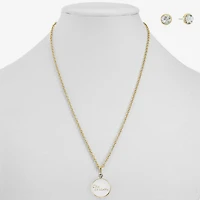 Liz Claiborne Mom Pendant Necklace And Stud Earring Womens 2-pc. Jewelry Set