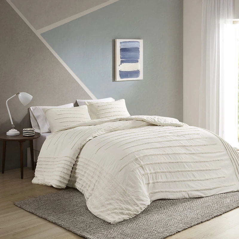 Intelligent Design Camden 3 Piece Cotton Chenille Duvet Cover Set