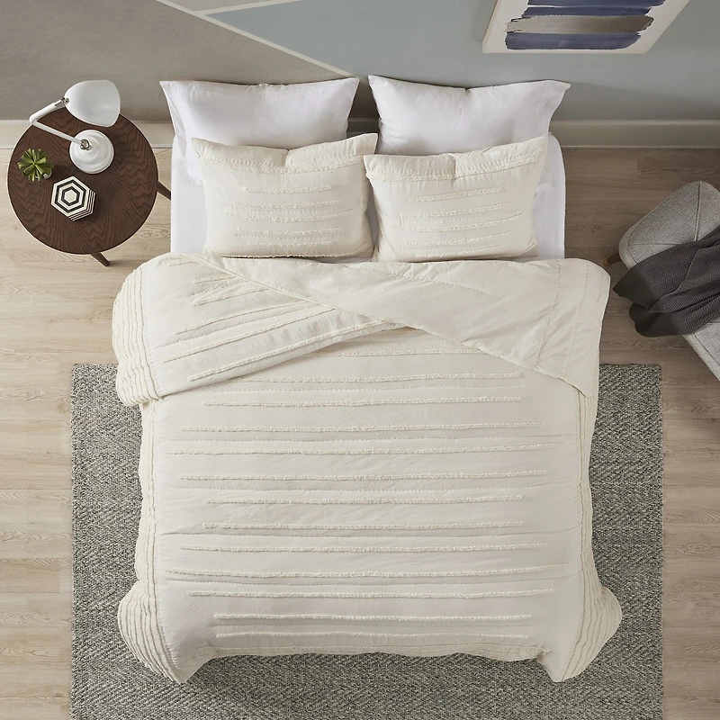 Urban Habitat Camden 3-Pc Cotton Quilt Set With Chenille Trims