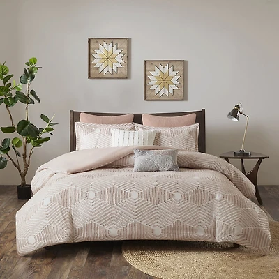 INK+IVY Ellipse 3pc Cotton Jacquard Duvet Cover Set
