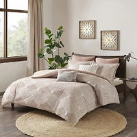 INK+IVY Ellipse 3pc Cotton Jacquard Duvet Cover Set
