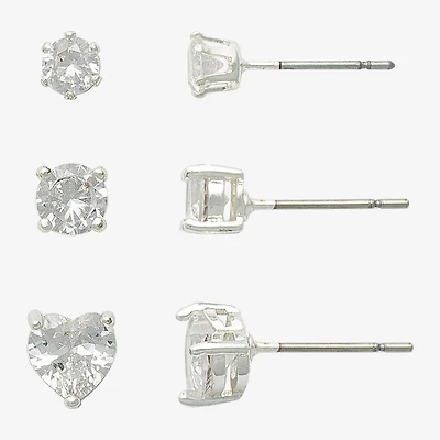Mixit Womens Heart 3 Pair Earring Set