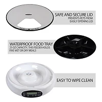 Lentek Programmable Five Meal Pet Dish with Voice Message