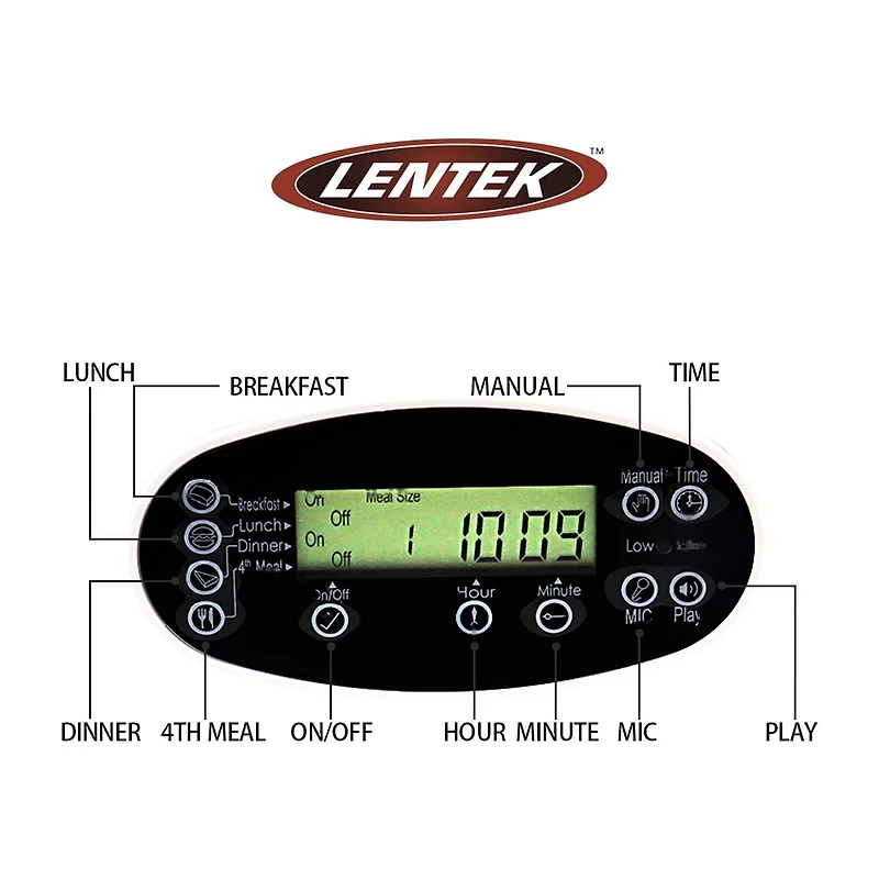 Lentek Programmable Five Meal Pet Dish with Voice Message