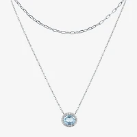 Womens 2-pc. Gemstone 14K Gold Over Silver Necklace Set