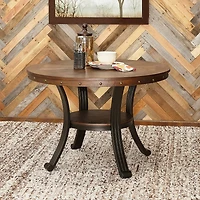 Linon Firview Round Wood-Top Dining Table