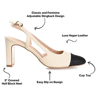 Journee Collection Reignn Womens Pointed Closed Toe Block Heel Pumps