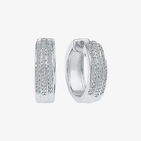 Womens 1/4 CT. T.W. Natural White Diamond 10K Gold 16mm Hoop Earrings