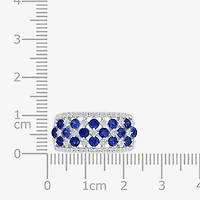 Womens 11M Lab Created Blue Sapphire Sterling Silver Band