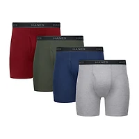 Hanes Cotton Mens 4 Pack Boxer Briefs J742a4