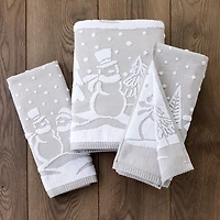 Saturday Knight Scenic Snowmen 2-pc. Embellished Hand Towel