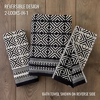 Saturday Knight Diamond Grid Embellished Diamond Bath Towel