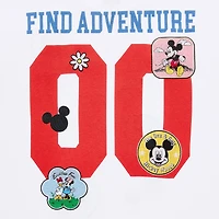 Womens Juniors Crew Neck Short Sleeve Oversized Mickey and Friends Mouse Graphic T-Shirt