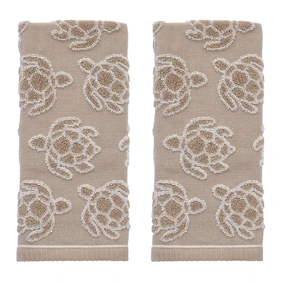 Saturday Knight Turtle Sculpted 2-pc. Embellished Animal Print Hand Towel