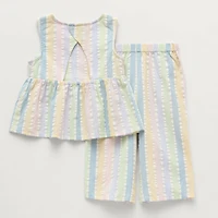 Okie Dokie Seersucker Toddler & Little Girls 2-pc. Pant Set