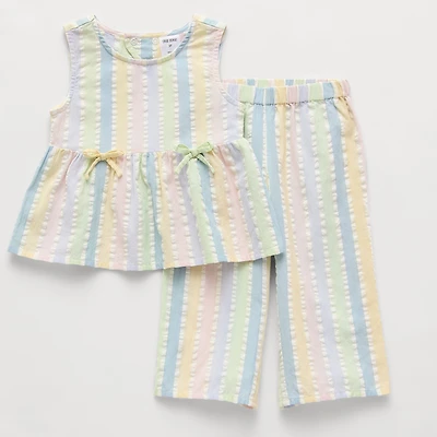 Okie Dokie Seersucker Toddler & Little Girls 2-pc. Pant Set