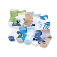 So Adorable Construction Baby Boys 10 Pair Low Cut Socks