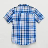 Thereabouts Little & Big Kid Boys Short Sleeve Regular Fit Button-Down Shirt
