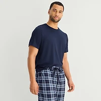 RESTWELL Mens Crew Neck Short Sleeve 2-pc. Pajama Set