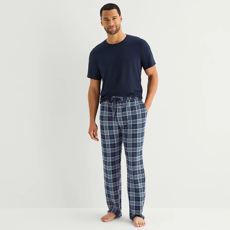 RESTWELL Mens Crew Neck Short Sleeve 2-pc. Pajama Set