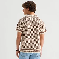Arizona Mens Short Sleeve Button Polo Sweater