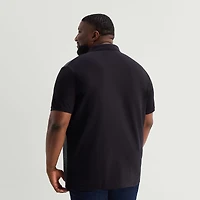 Shaquille O'Neal XLG™ Jacquard Big and Tall Mens Regular Fit Short Sleeve Polo Shirt