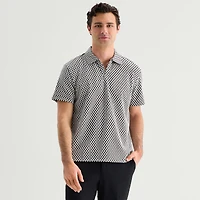 J. Ferrar Johnny Collar Mens Regular Fit Long Sleeve Polo Shirt