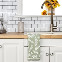 Saturday Knight Leaf Sprig 2-pc. Embellished Floral Hand Towel
