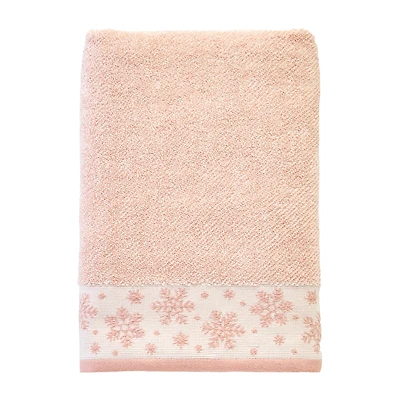 Saturday Knight Heather Snowflake Embellished Holiday Bath Towel