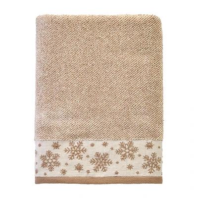 Saturday Knight Heather Snowflake Embellished Holiday Bath Towel