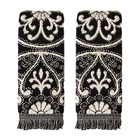 Saturday Knight Amherst Medallion 2-pc. Embellished Damask + Scroll Hand Towel