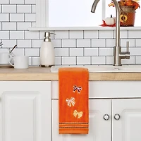 Saturday Knight Tossed Autumn Bows Embroidered 2-pc. Hand Towel