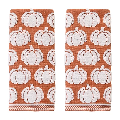 Saturday Knight Pumpkin Sculpted 2-pc. Embellished Jacquard Hand Towel