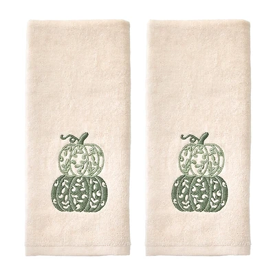 Saturday Knight Scroll Pumpkin 2-pc. Hand Towel