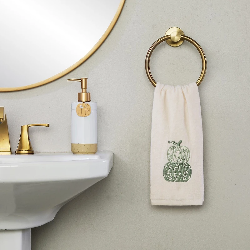 Saturday Knight Scroll Pumpkin 2-pc. Hand Towel