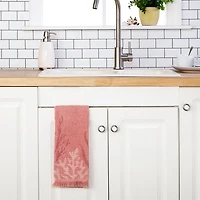 Saturday Knight Ocean Coral Hand Towel 2-pc. Embellished Beach + Nautical Hand Towel