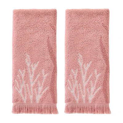 Saturday Knight Ocean Coral Hand Towel 2-pc. Embellished Beach + Nautical Hand Towel