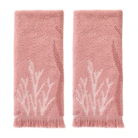 Saturday Knight Ocean Coral Hand Towel 2-pc. Embellished Beach + Nautical Hand Towel