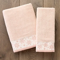 Saturday Knight Heather Snowflake 2-pc. Embellished Hand Towel