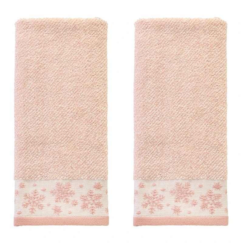 Saturday Knight Heather Snowflake 2-pc. Embellished Hand Towel