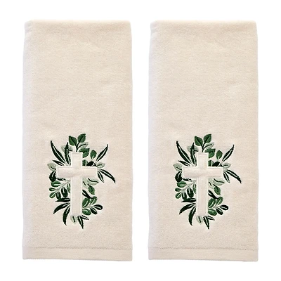 Saturday Knight Cross With Greenery Hand Towel 2-pc. Hand Towel