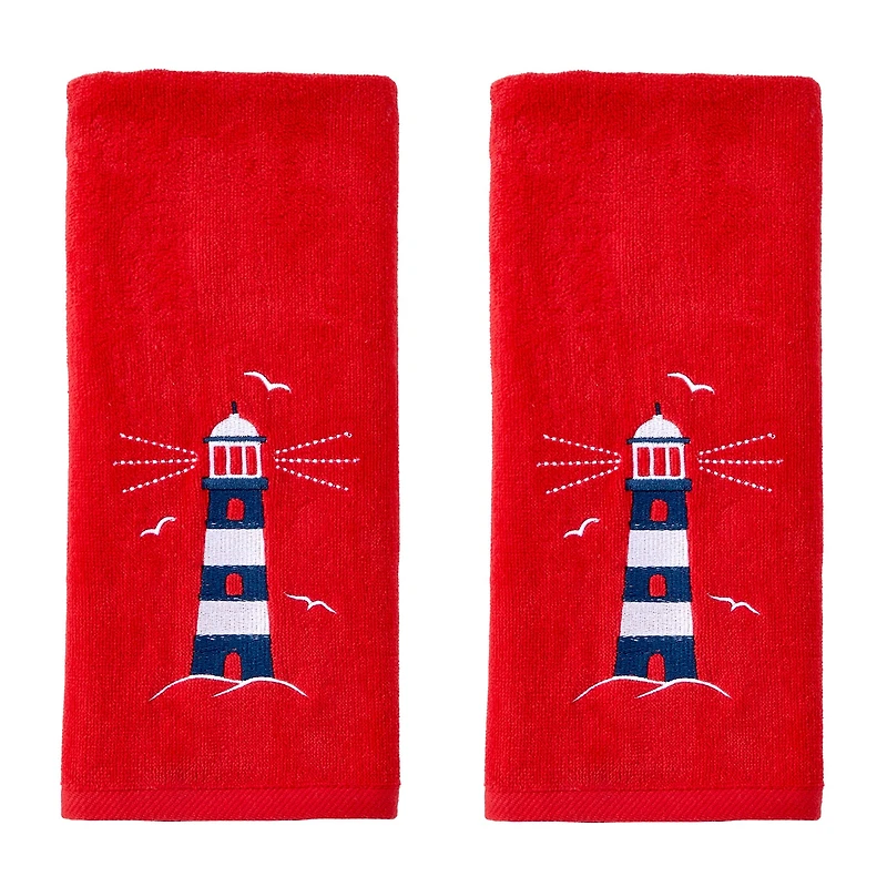 Saturday Knight Lighthouse Embroidered 2-pc. Beach + Nautical Hand Towel