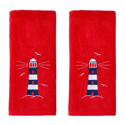 Saturday Knight Lighthouse Embroidered 2-pc. Beach + Nautical Hand Towel
