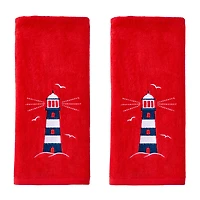 Saturday Knight Lighthouse Embroidered 2-pc. Beach + Nautical Hand Towel