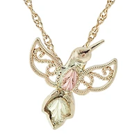 Black Hills Gold Hummingbird Womens 10K Tri-Color Gold 18 Inch Pendant Necklace